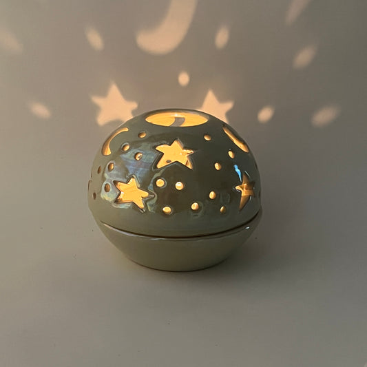 Stars in The Sky Candle Holder - Light Green Iridescent