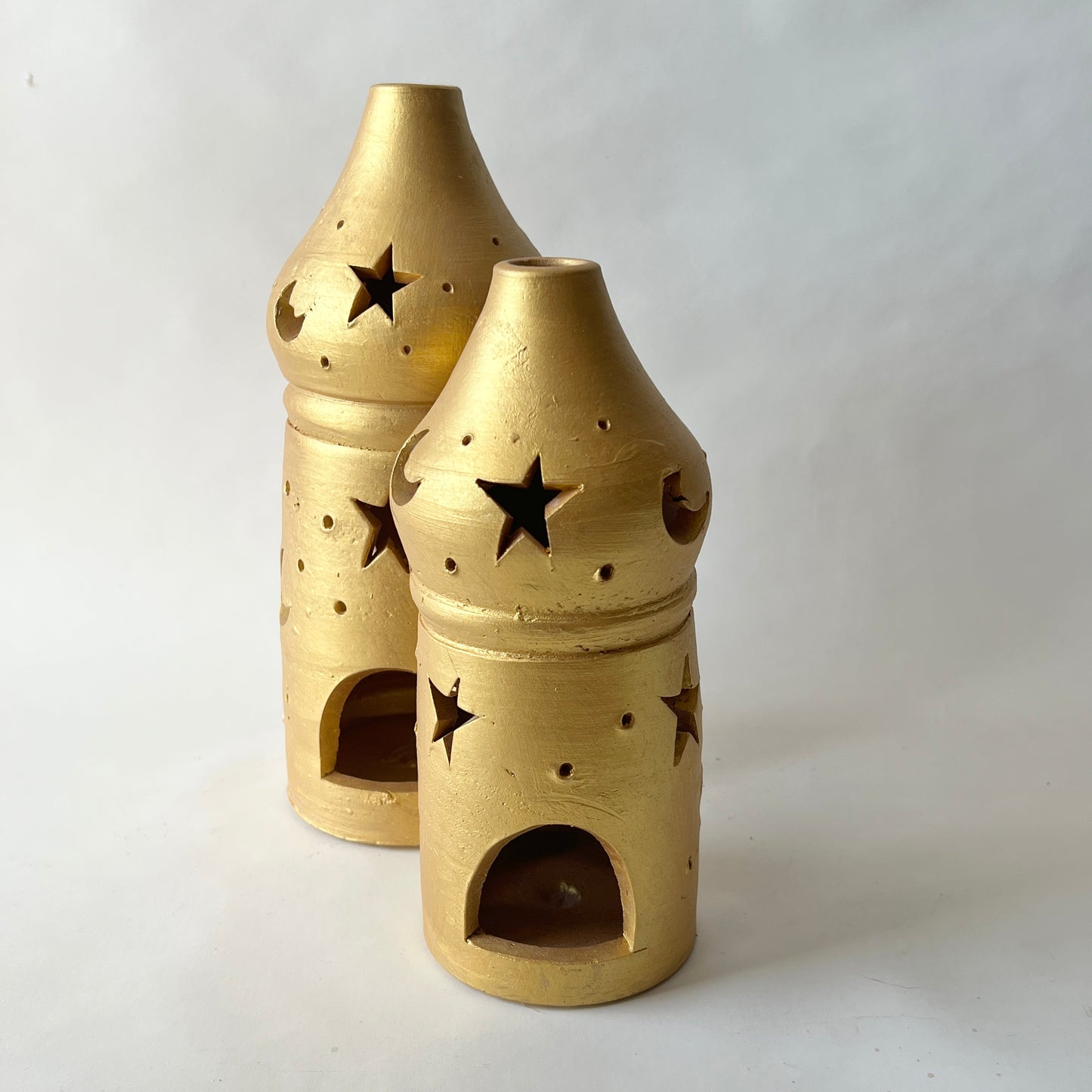 Stars in The Sky Pottery Lantern - Gold ( PICK UP ONLY)