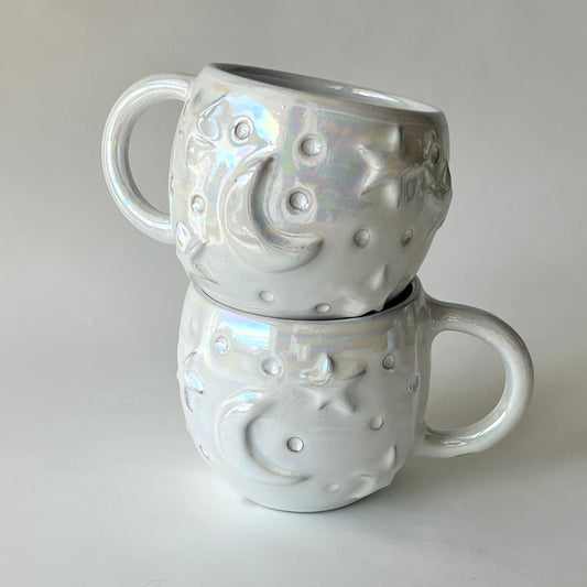 Stars in the Sky Mug - White Iridescent