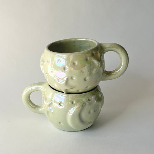 Stars in the Sky Espresso Cups - Set of 2 - Light Green Iridescent