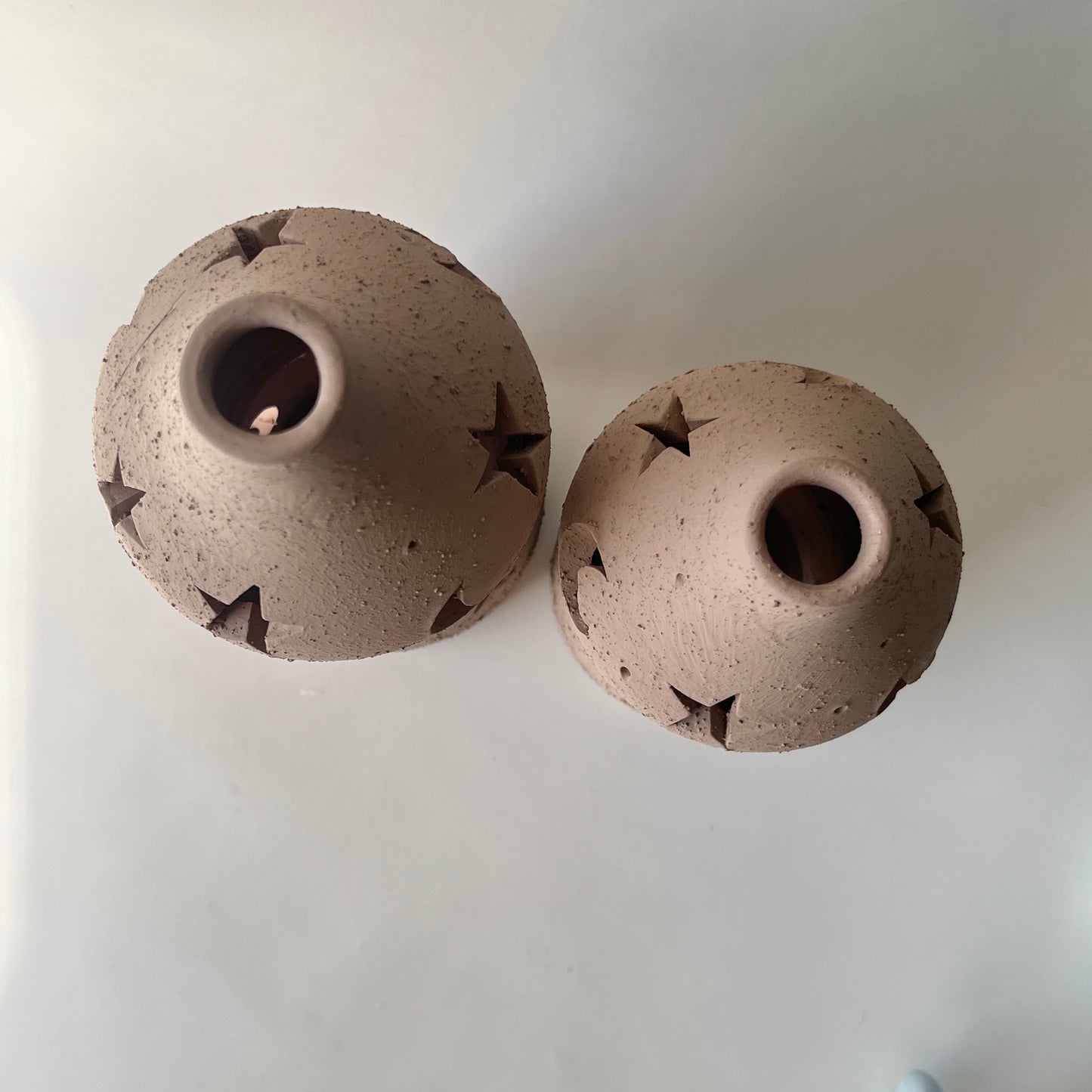 Stars in The Sky Pottery Lantern - Beige ( PICK UP ONLY)