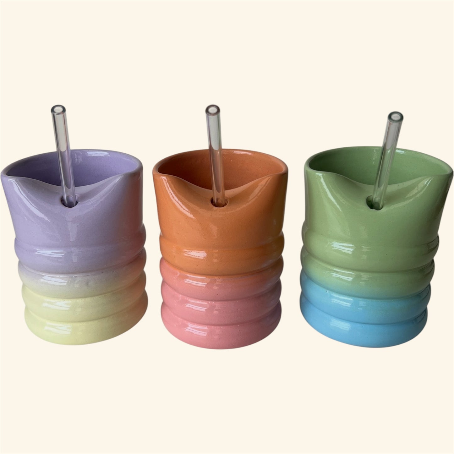 Peach Glow Ceramic Tumbler – Handmade Pottery Mug for Coffee & Tea