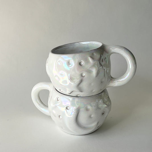Stars in the Sky Espresso Cups - Set of 2 - White Iridescent