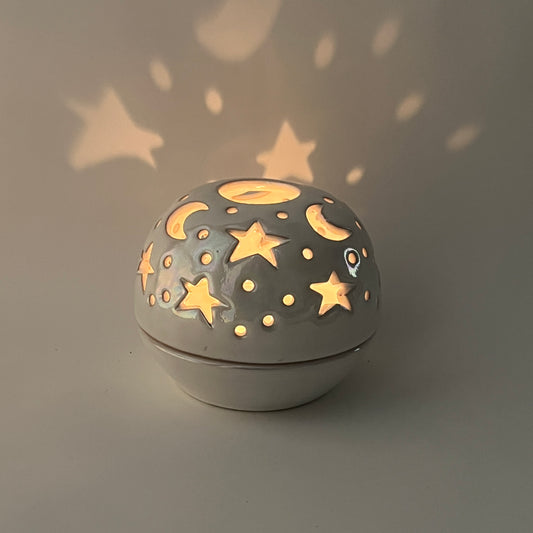 Stars in The Sky Candle Holder - White Iridescent