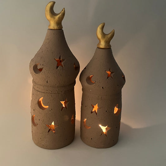Stars in The Sky Pottery Lantern - Beige ( PICK UP ONLY)