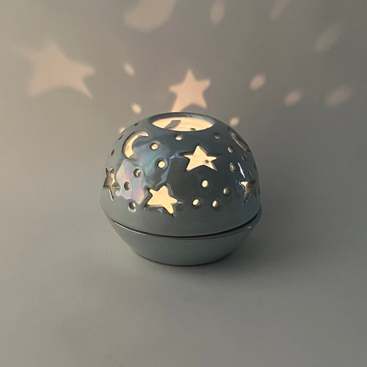 Stars in The Sky Candle Holder - Baby Blue Iridescent