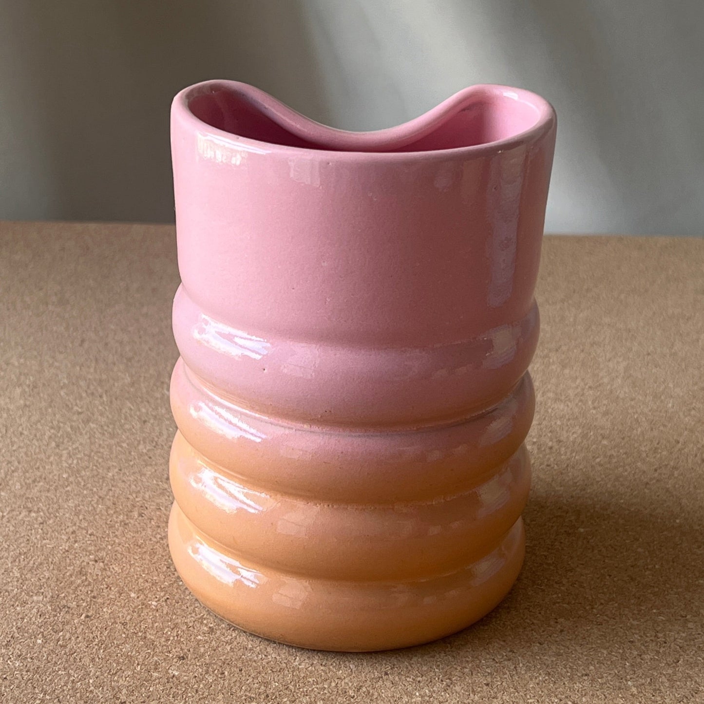 Peach Glow Ceramic Tumbler – Sample Edition (Reversed Shades)