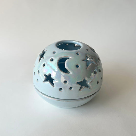 Stars in The Sky Candle Holder - Baby Blue Iridescent