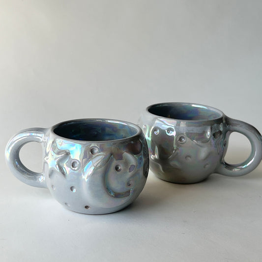 Stars in the Sky Espresso Cups - Set of 2 - Grey Iridescent
