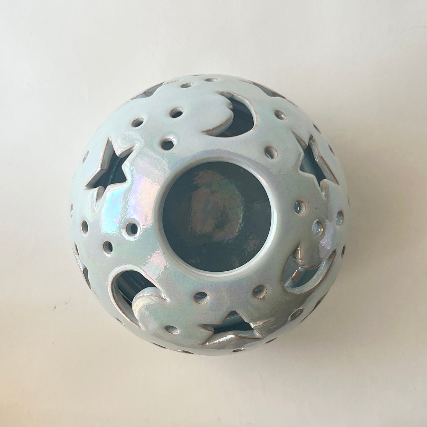 Stars in The Sky Candle Holder - Baby Blue Iridescent