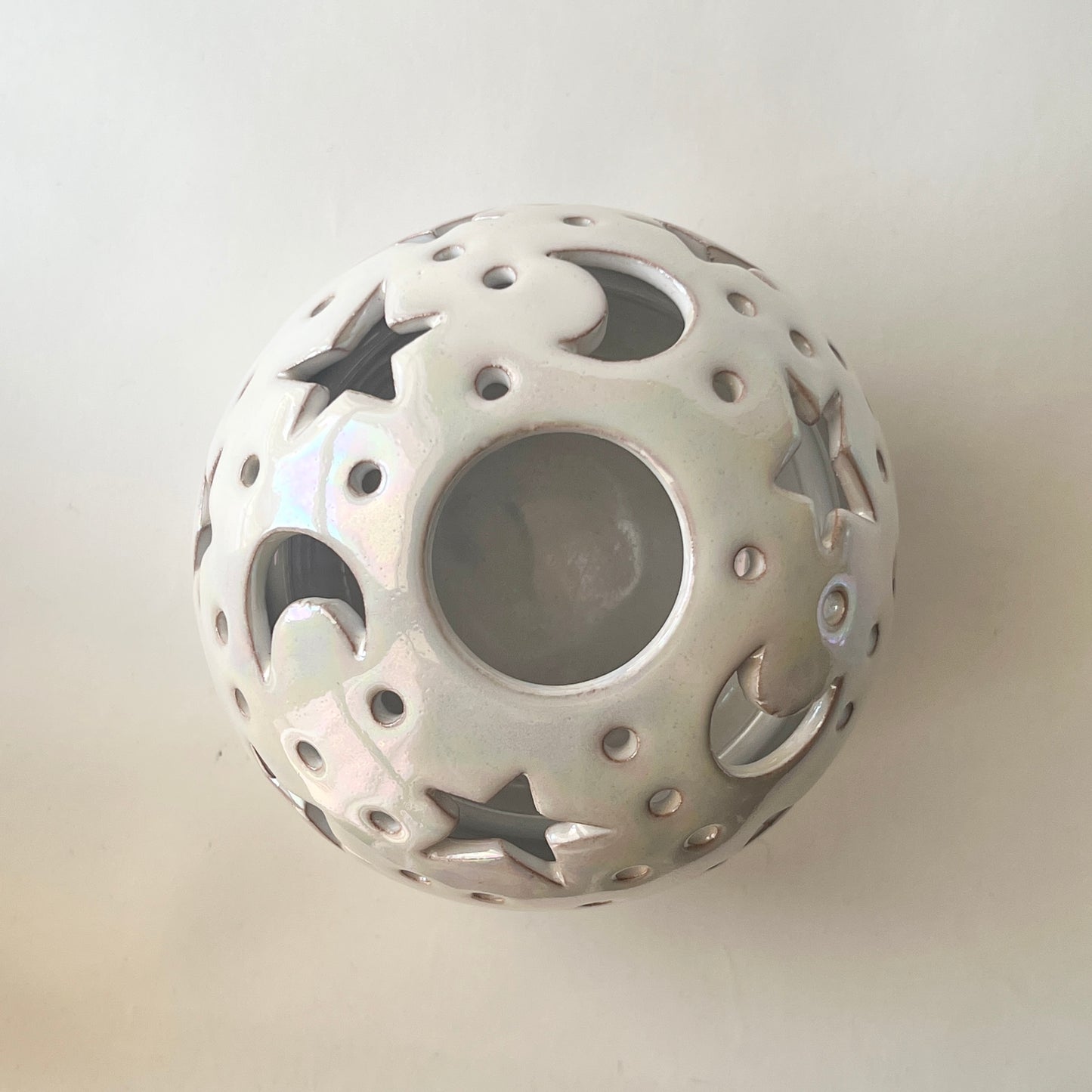 Stars in The Sky Candle Holder - White Iridescent