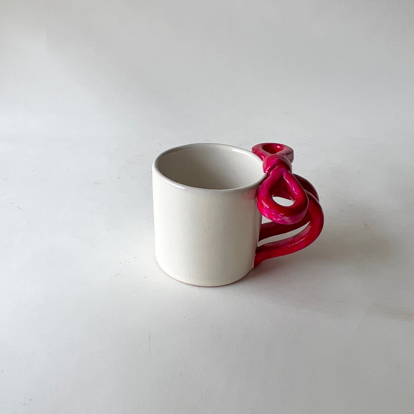 Bowtiful Mug 🎀– Handmade Pottery Mug with a Red Sculpted Bow