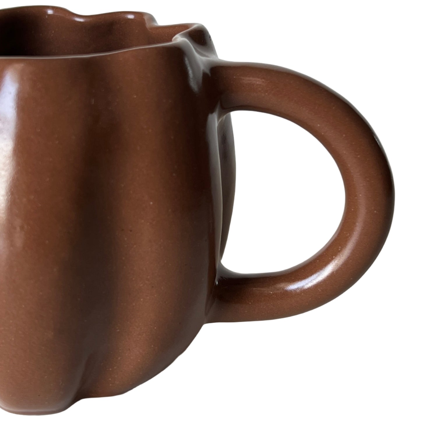 Pumpkin Handmade Pottery Mug in Orange or Brown