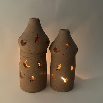 Stars in The Sky Pottery Lantern - Beige ( PICK UP ONLY)