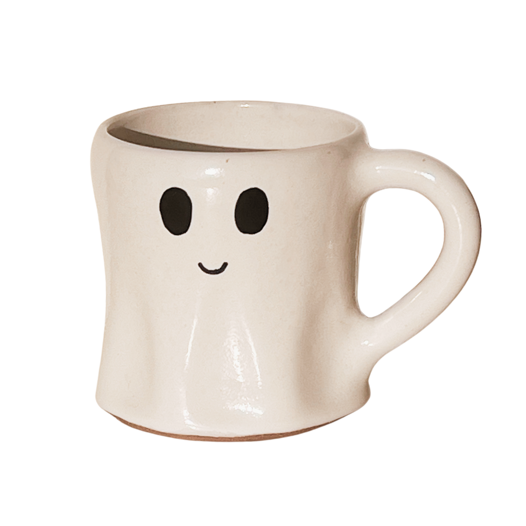 Handmade Ceramic Ghost Mug – Limited Edition Halloween Pottery (Glossy Finish, 250ml)