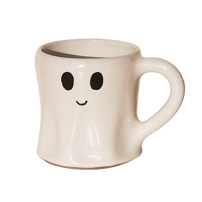 Handmade Ceramic Ghost Mug – Limited Edition Halloween Pottery (Glossy Finish, 250ml)