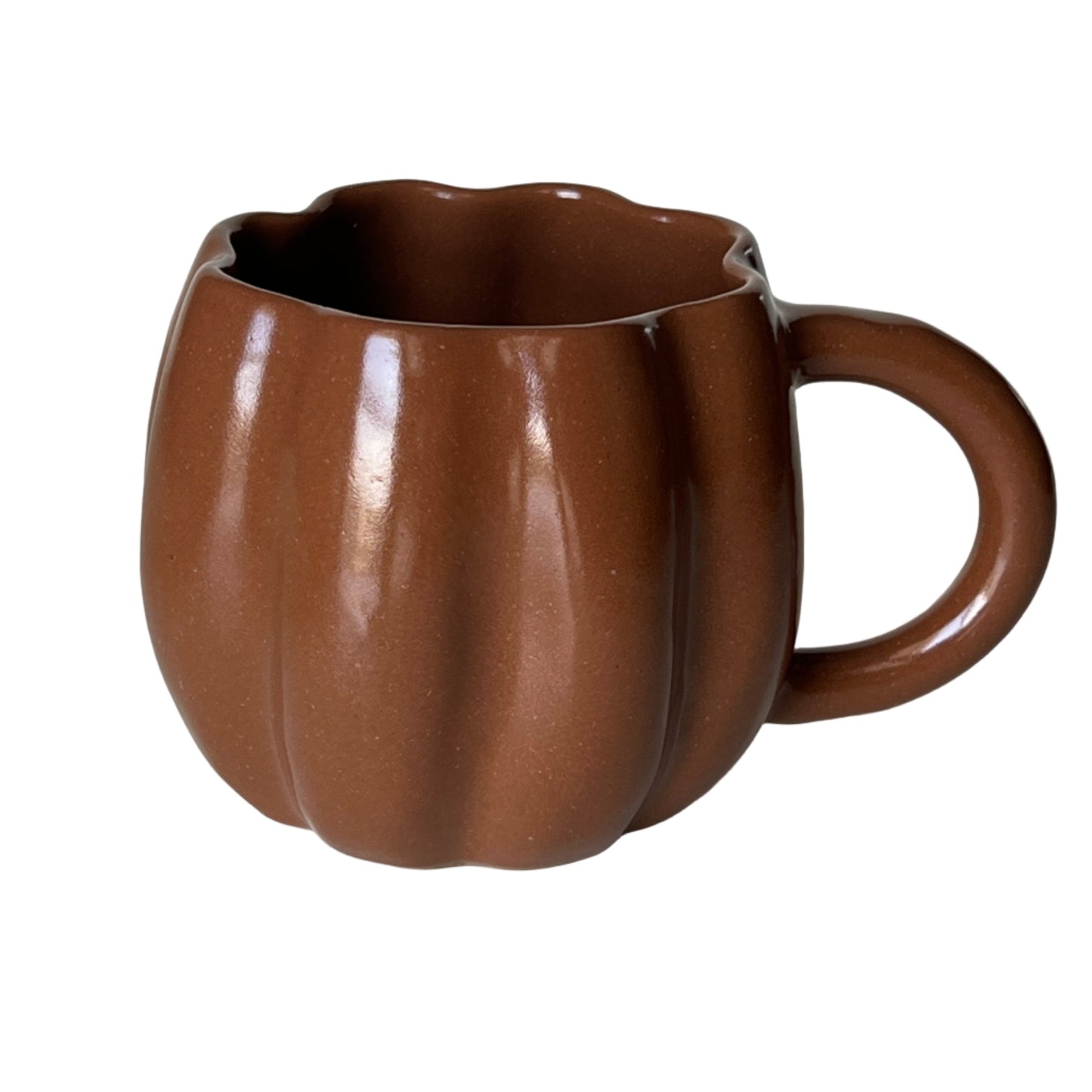 Pumpkin Handmade Pottery Mug in Orange or Brown