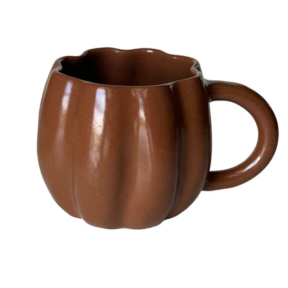 Pumpkin Handmade Pottery Mug in Orange or Brown