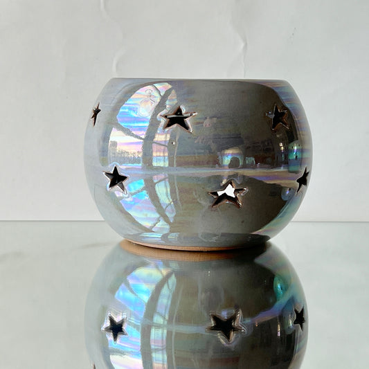 Handmade Pottery Wax & Oil Burner - Grey