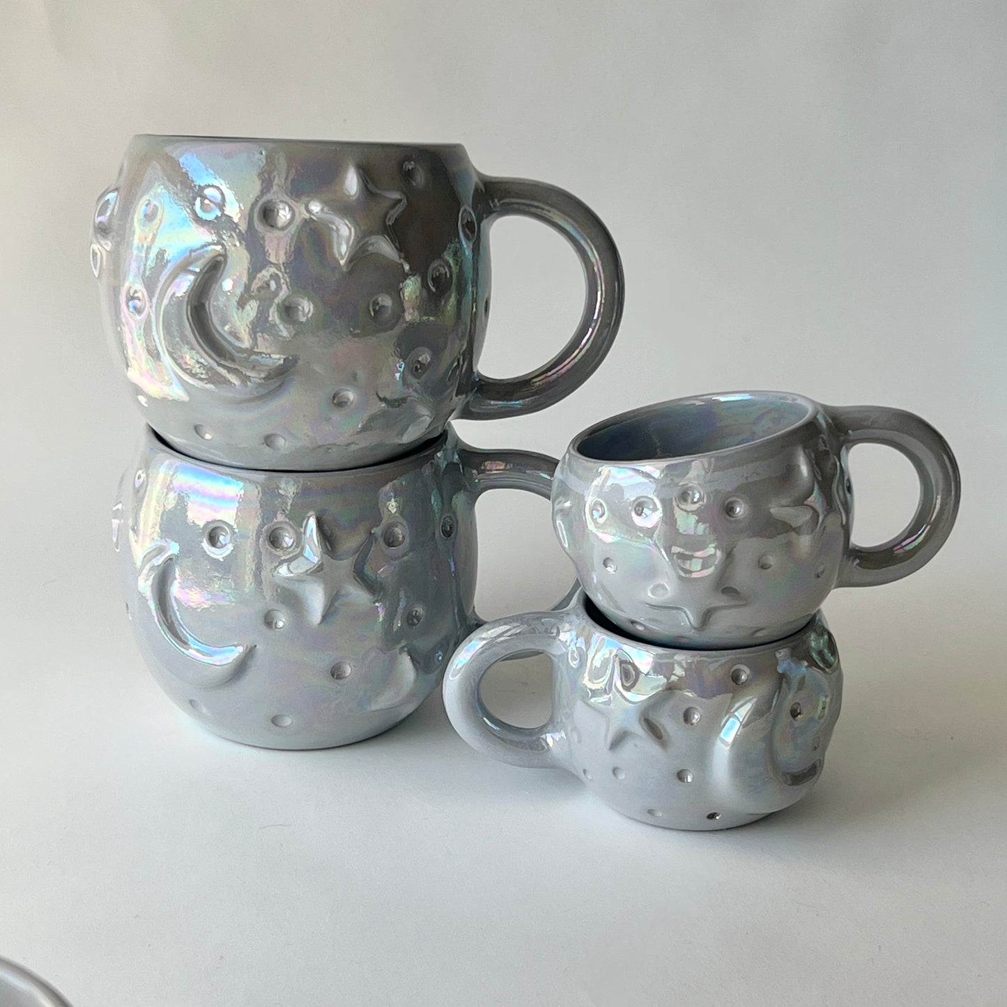 Stars in the Sky Espresso Cups - Set of 2 - Grey Iridescent