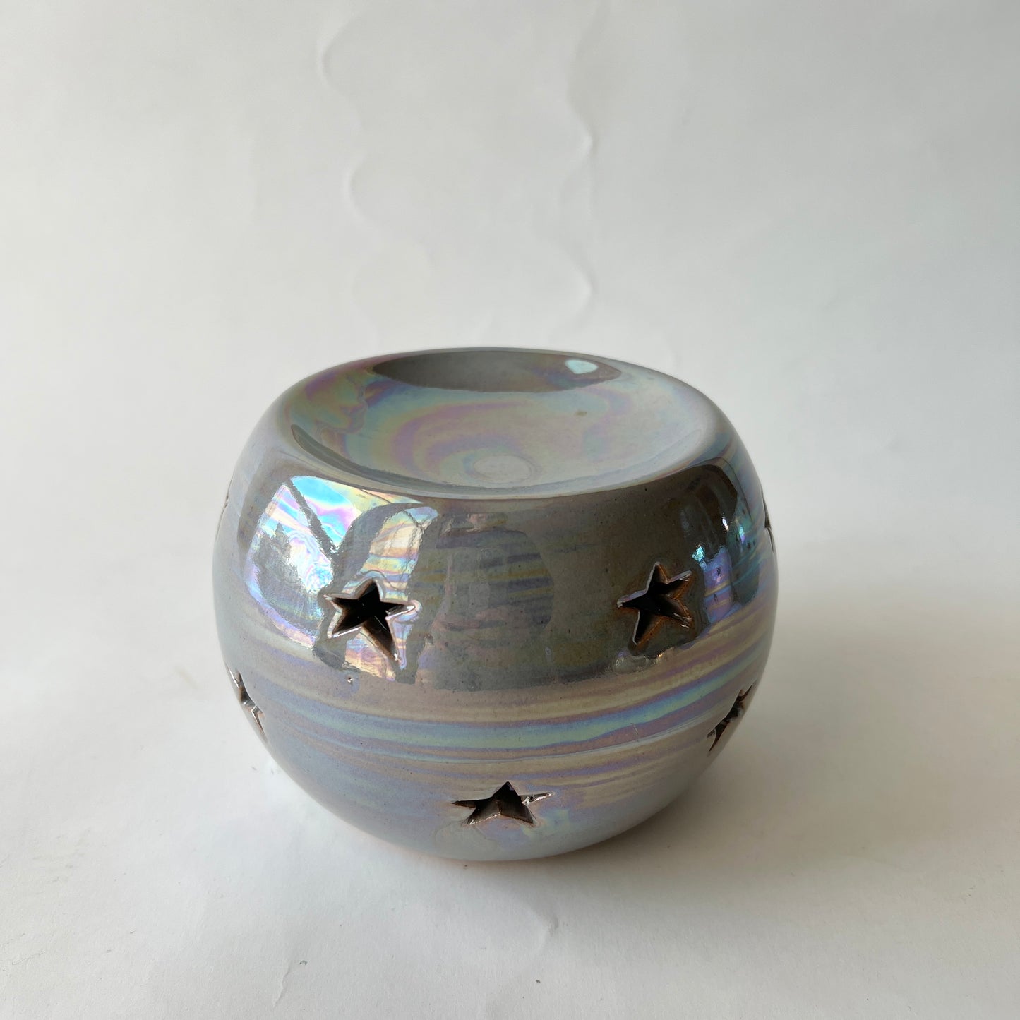 Handmade Pottery Wax & Oil Burner - Grey