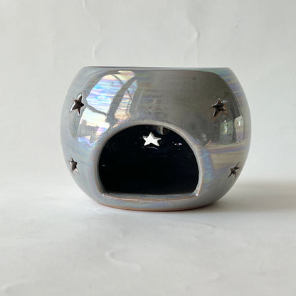 Handmade Pottery Wax & Oil Burner - Grey