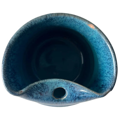 Ocean Wave Ceramic Tumbler | Blue & White Handmade Pottery Cup | Seconds