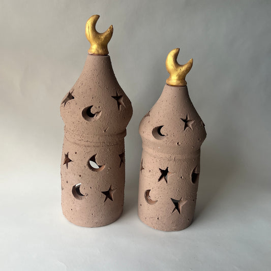 Stars in The Sky Pottery Lantern - Beige ( PICK UP ONLY)