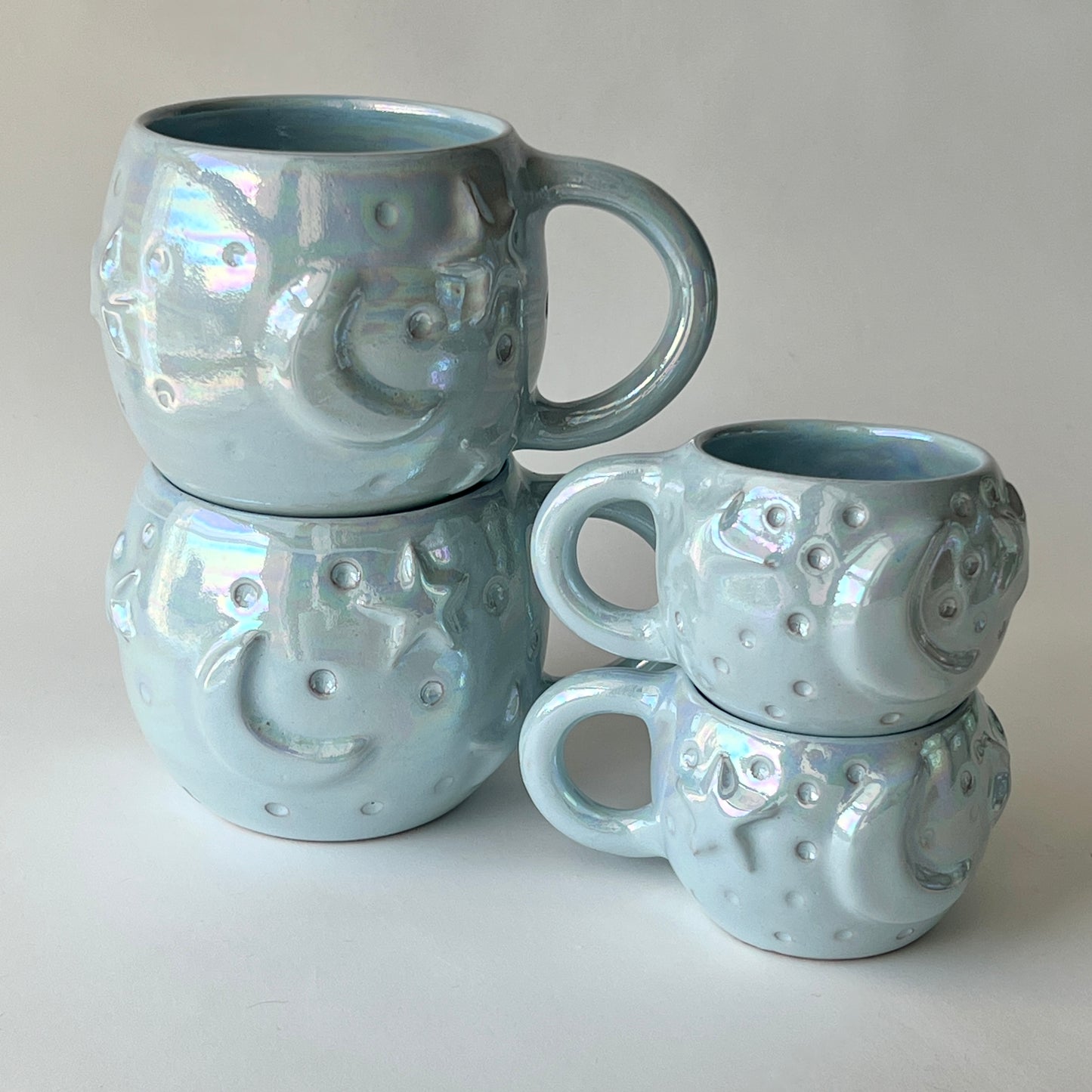 Stars in the Sky Mug - Baby Blue Iridescent