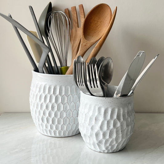Utensil and Cutlery Holders - Glossy White