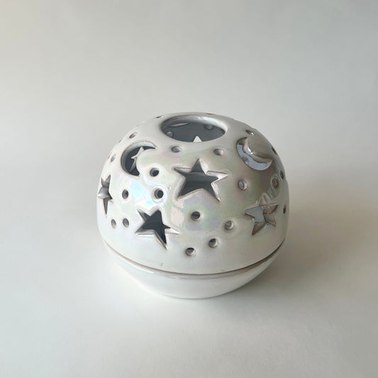 Stars in The Sky Candle Holder - White Iridescent