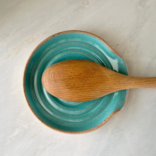 Ceramic Spoon Rest Aqua