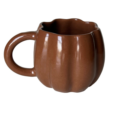 Pumpkin Handmade Pottery Mug in Orange or Brown