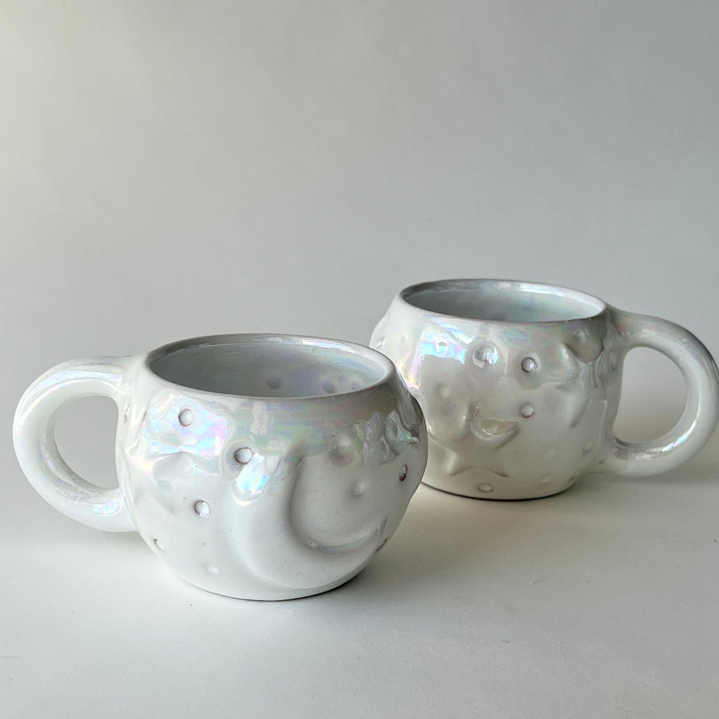 Stars in the Sky Espresso Cups - Set of 2 - White Iridescent