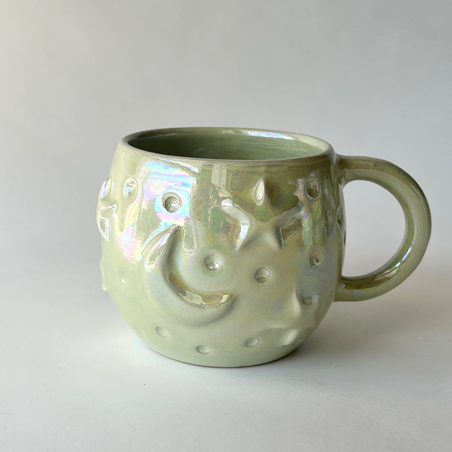 Stars in the Sky Mug - Light Green Iridescent
