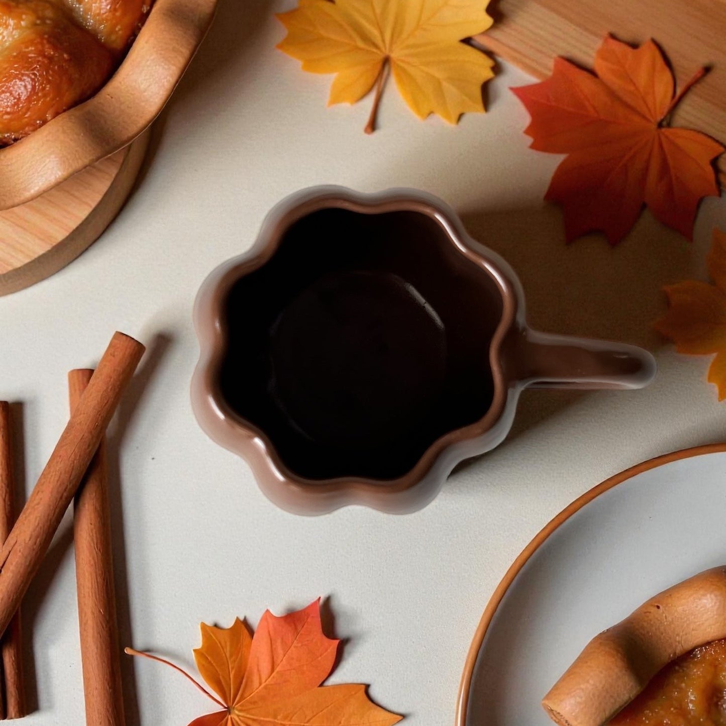 Pumpkin Handmade Pottery Mug in Orange or Brown