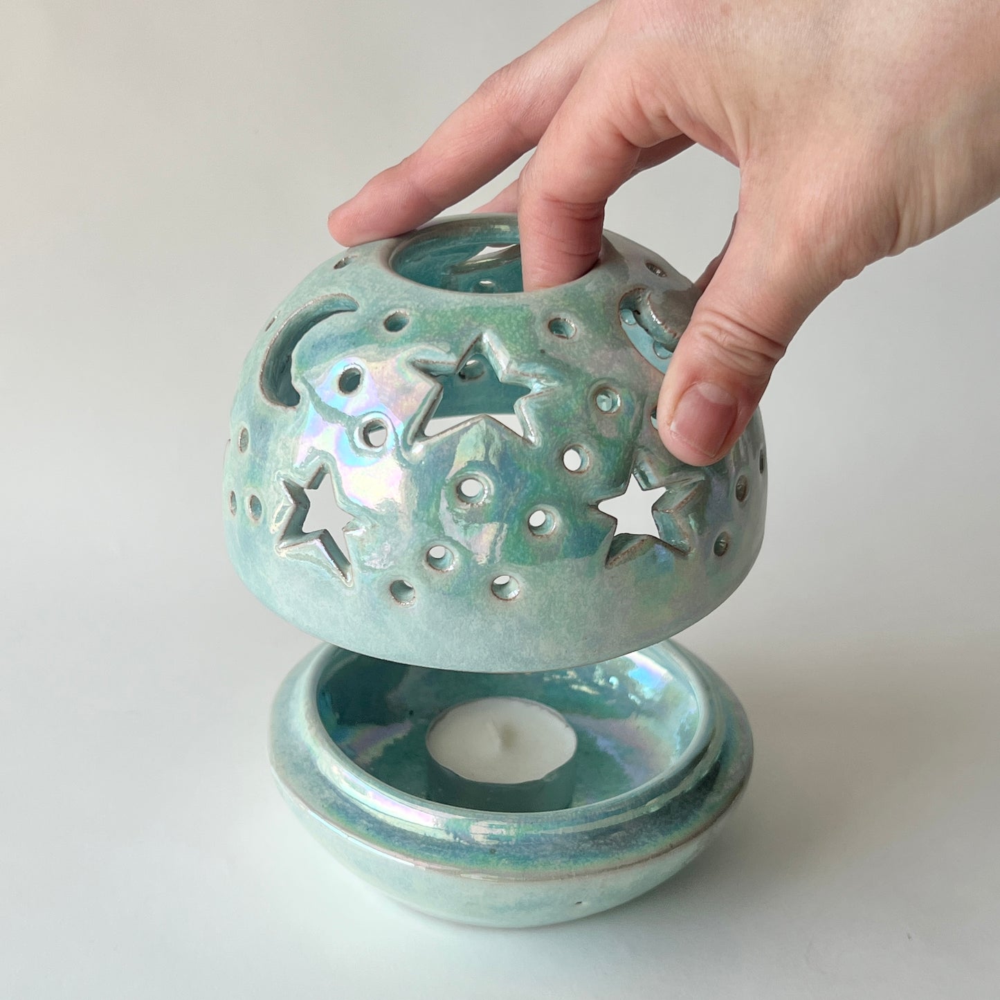 Stars in The Sky Candle Holder - Aurora Iridescent