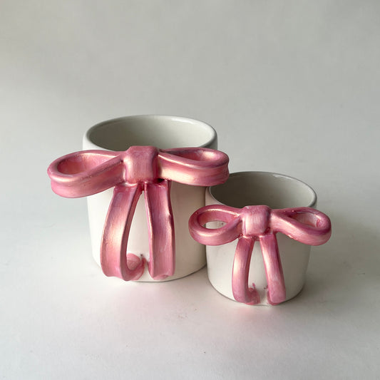 Bowtiful Mug 🎀– Handmade Pottery Mug with a Blush Pink Sculpted Bow