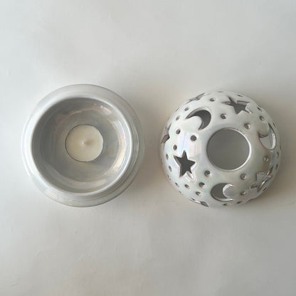 Stars in The Sky Candle Holder - White Iridescent