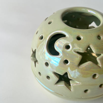 Stars in The Sky Candle Holder - Light Green Iridescent