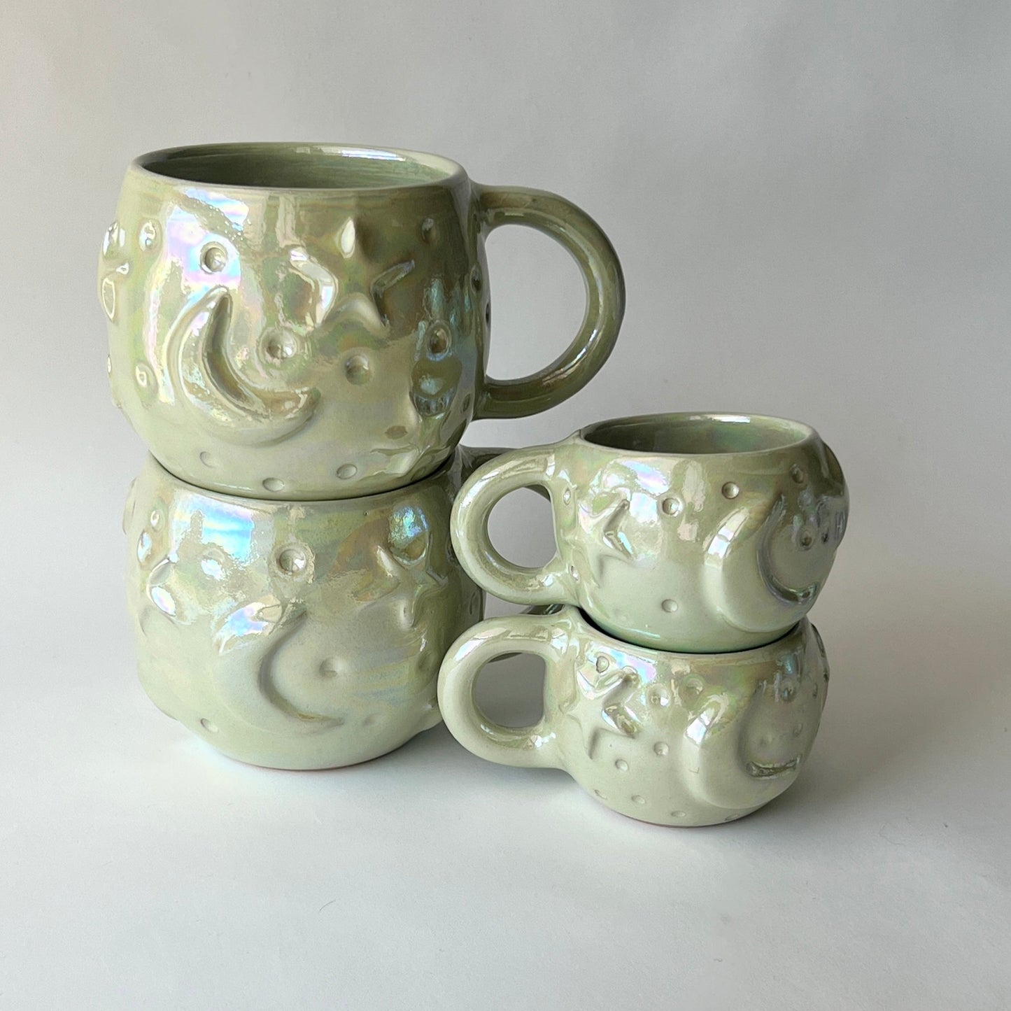 Stars in the Sky Mug - Light Green Iridescent
