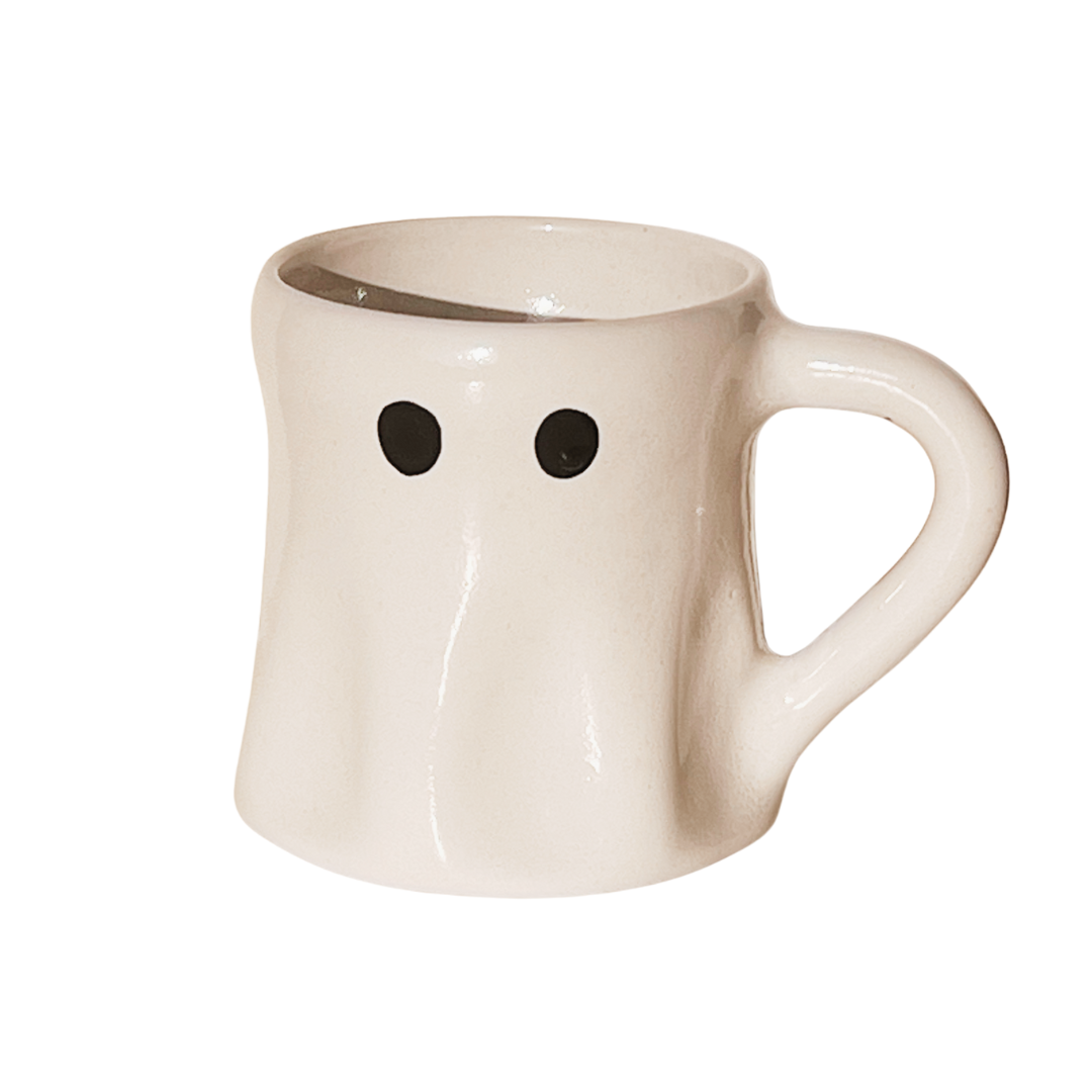 Handmade Ceramic Ghost Mug – Limited Edition Halloween Pottery (Glossy Finish, 250ml)