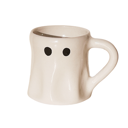 Handmade Ceramic Ghost Mug – Limited Edition Halloween Pottery (Glossy Finish, 250ml)
