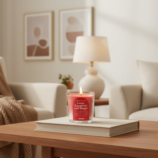 Love, Laughter & Magic Soy Candle | Moroccan Rose & Marshmallow