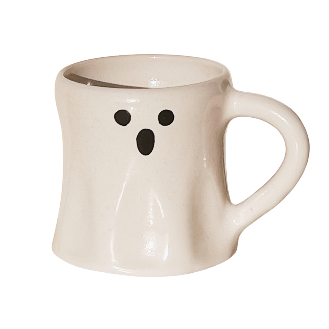 Handmade Ceramic Ghost Mug – Limited Edition Halloween Pottery (Glossy Finish, 250ml)