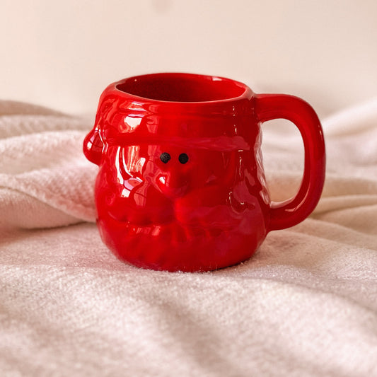 Santa Christmas Pottery Mug - Red